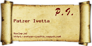 Patzer Ivetta névjegykártya